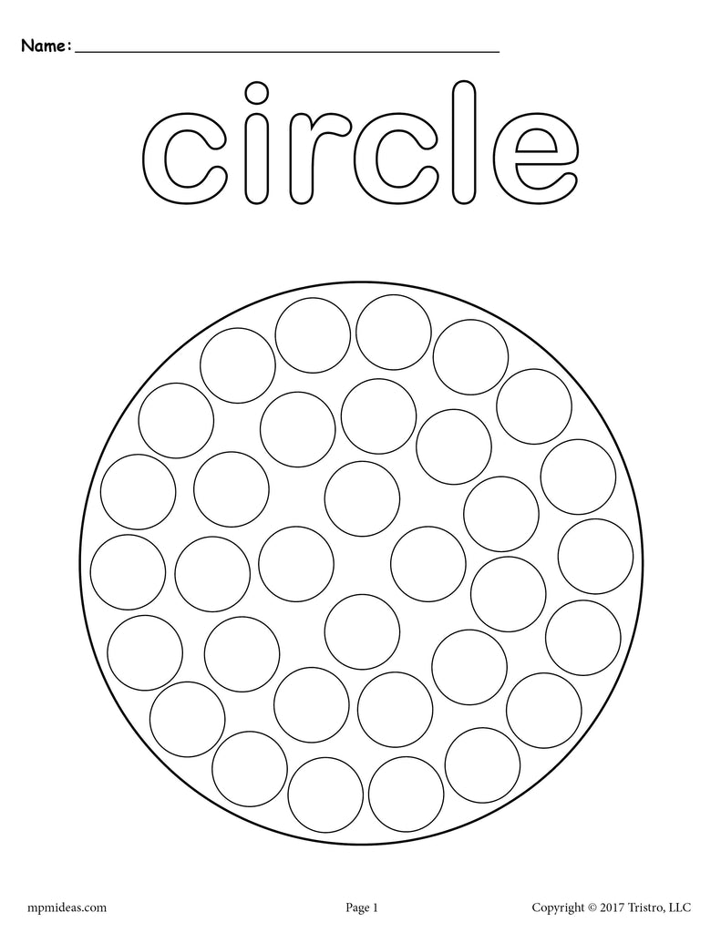 Circle worksheets tracing coloring pages cutting more â