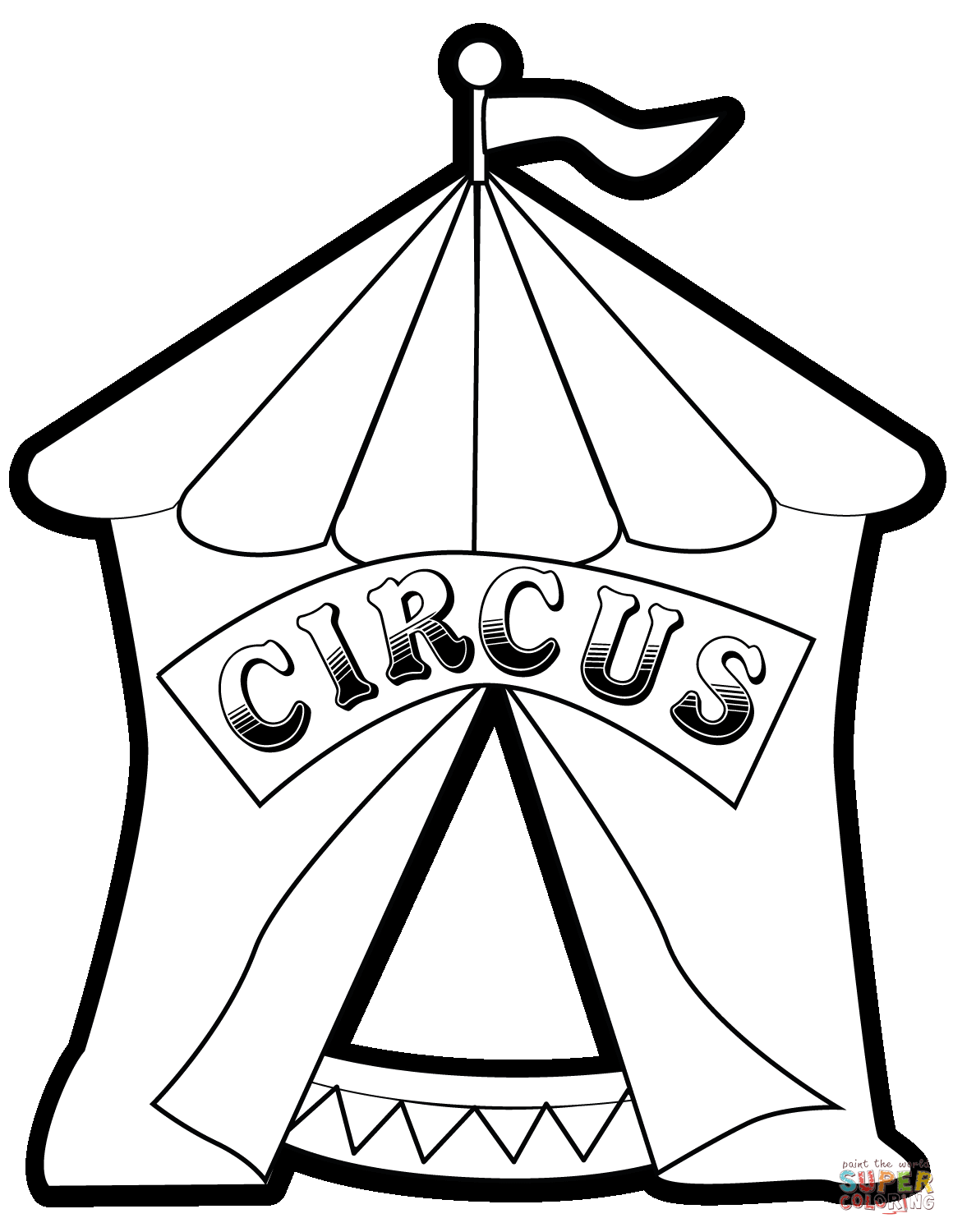 Circus tent coloring page free printable coloring pages