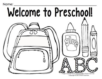 Coloring pages for back to school for preschool kindergarten and first grade