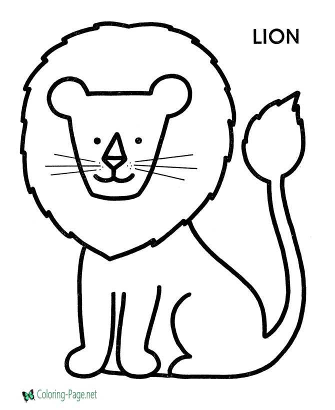 Preschool coloring pages printable lion