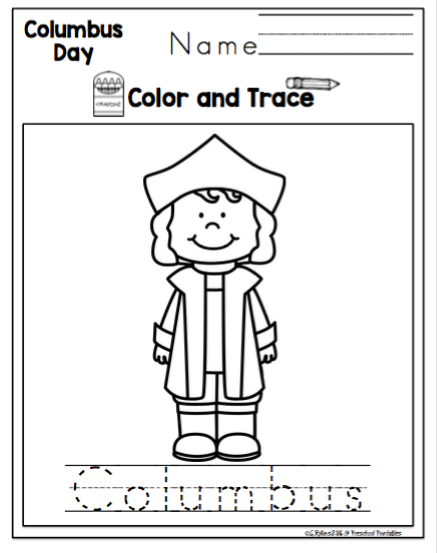 Columbus day toddler printable updated preschool printables