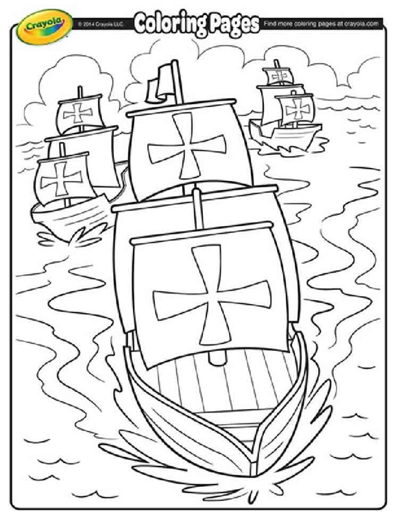 Nina pinta and santa maria coloring page