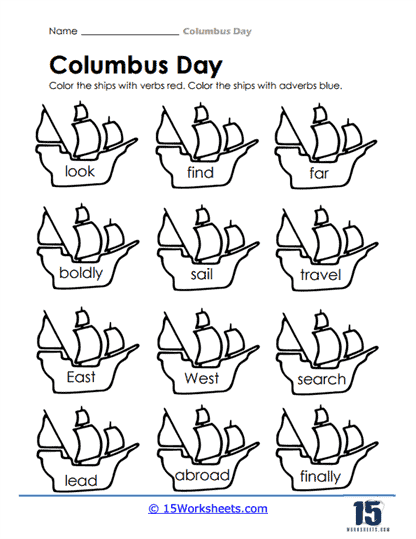 Columbus day worksheets