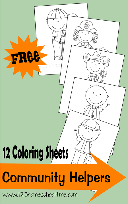 Free munity helpers coloring sheets