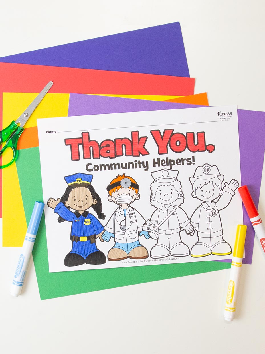 Free munity helpers coloring pages