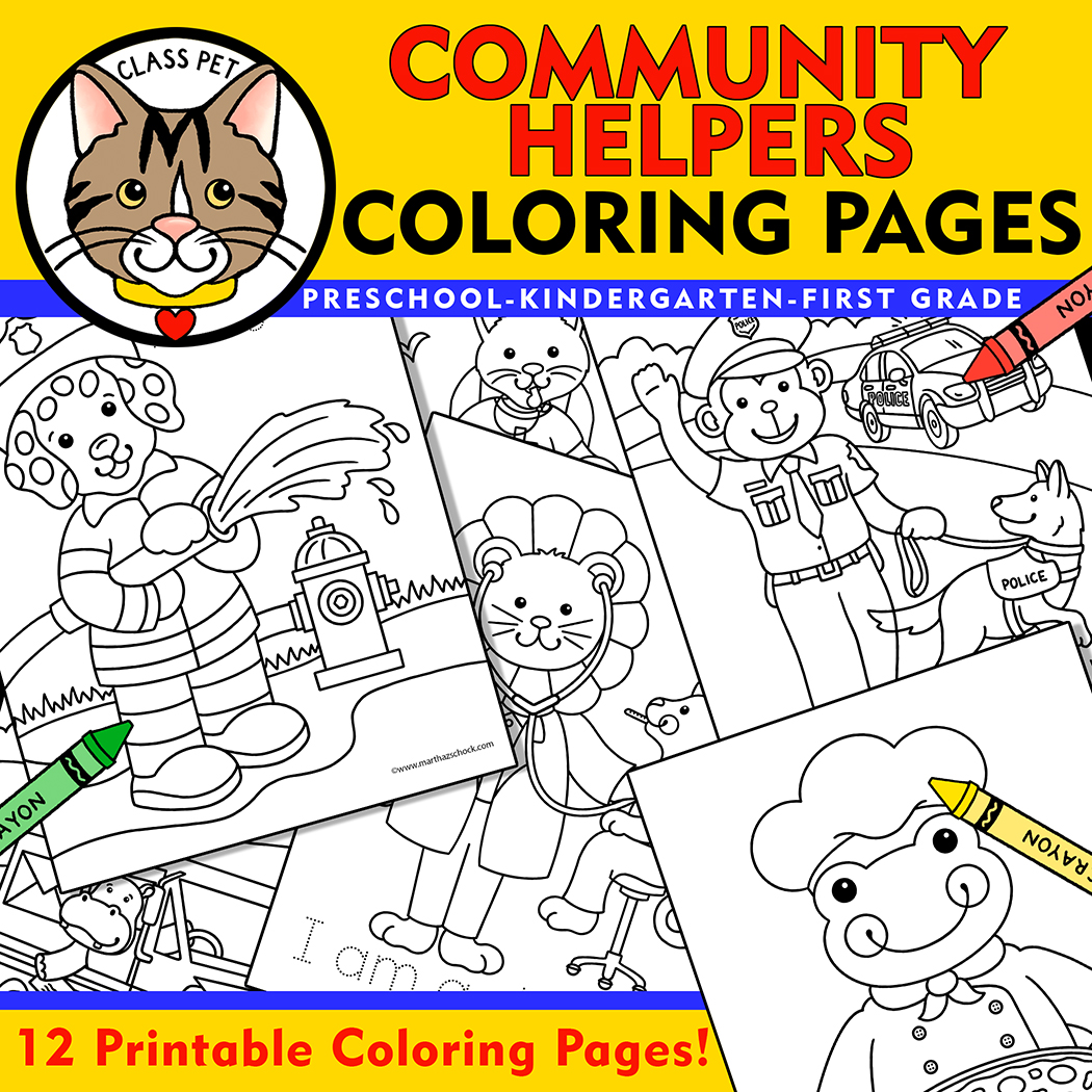 Munity helpers coloring pages made by teachers