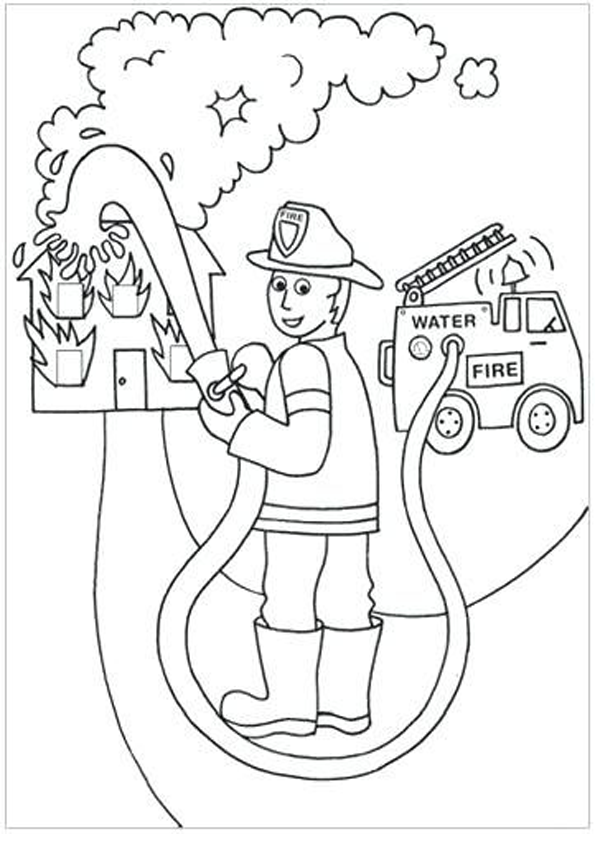 Coloring pages firefighter munity helper coloring pages