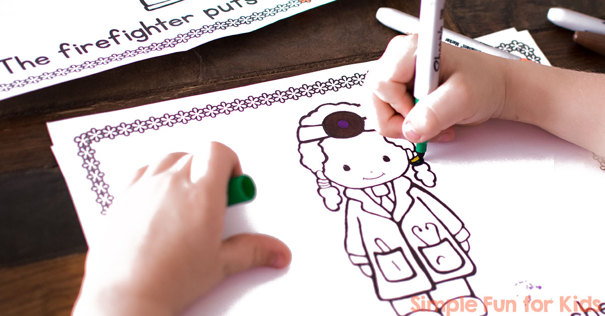 Munity helpers emergent reader coloring pages