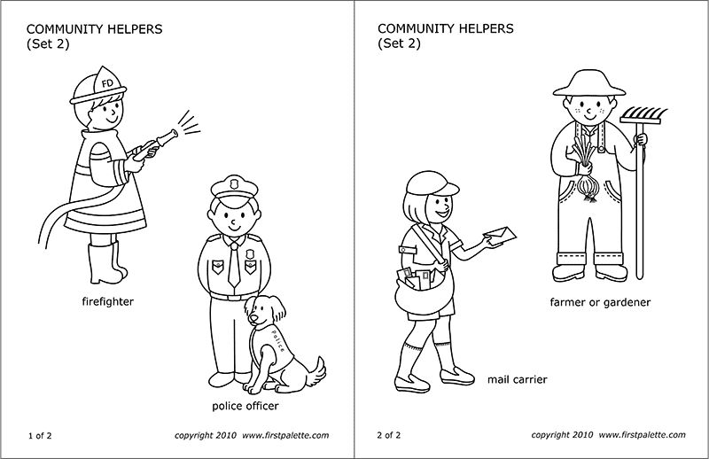 Munity helpers peoples jobs free printable templates coloring pages