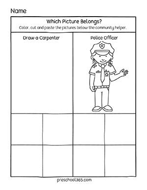 Munity helpers activity sheets for prek and kindergartens