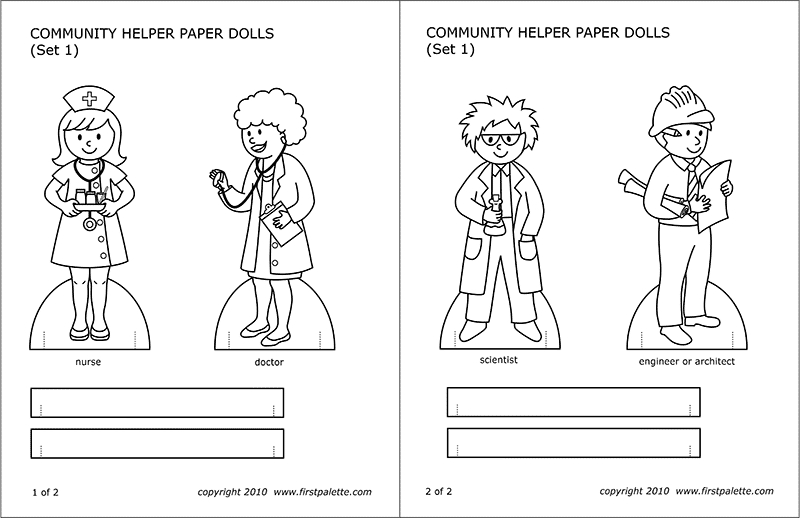 Munity helpers peoples jobs free printable templates coloring pages