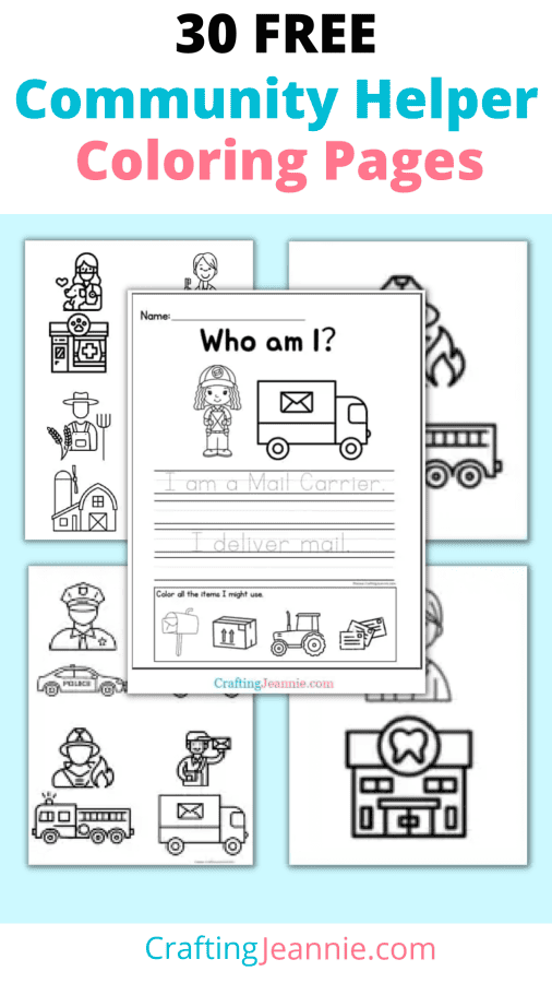 Munity helper coloring pages free printable