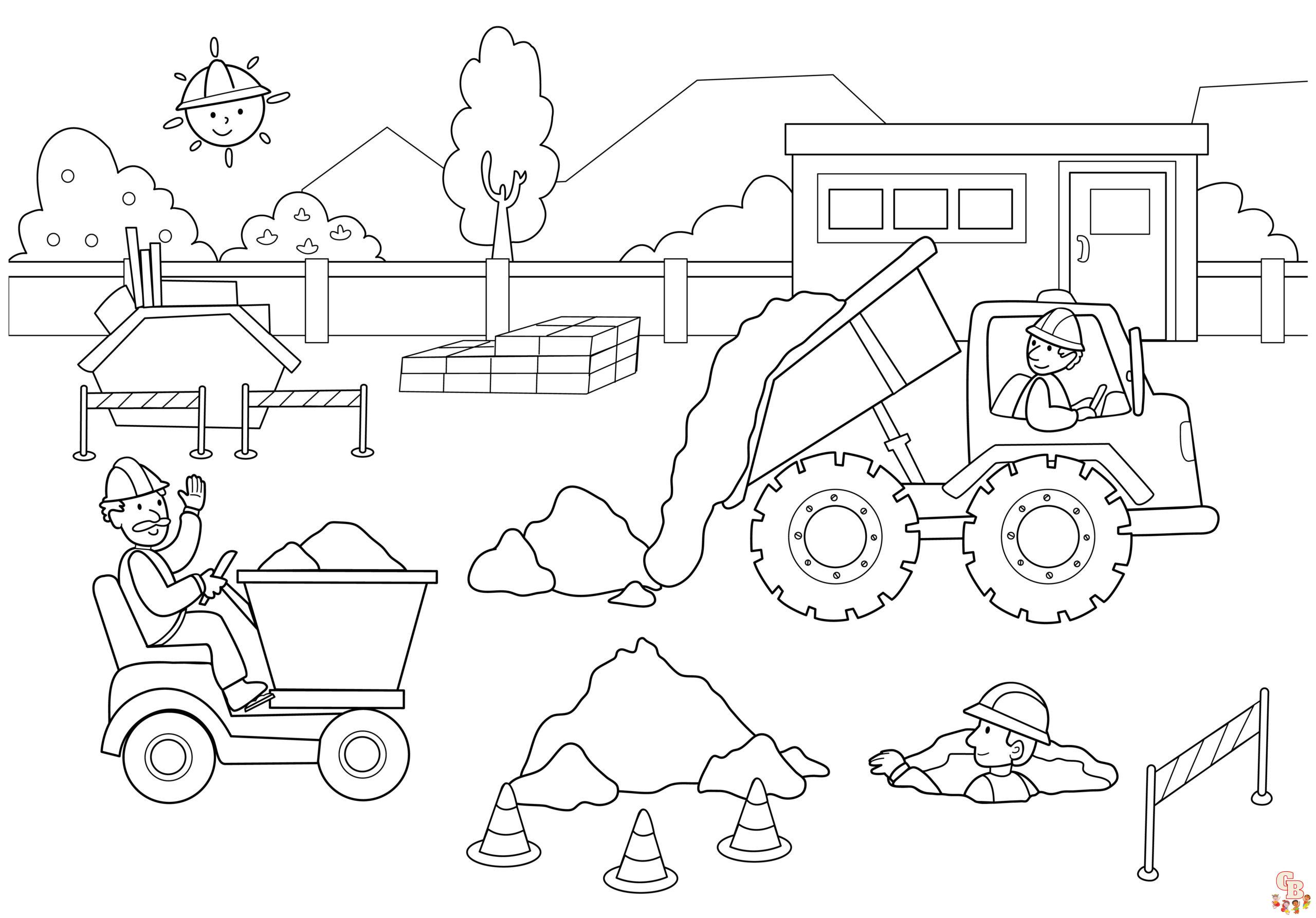 Construction coloring pages printable free easy