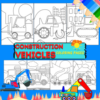 Construction vehicles coloring pages for toddlersbingo by funnyarti