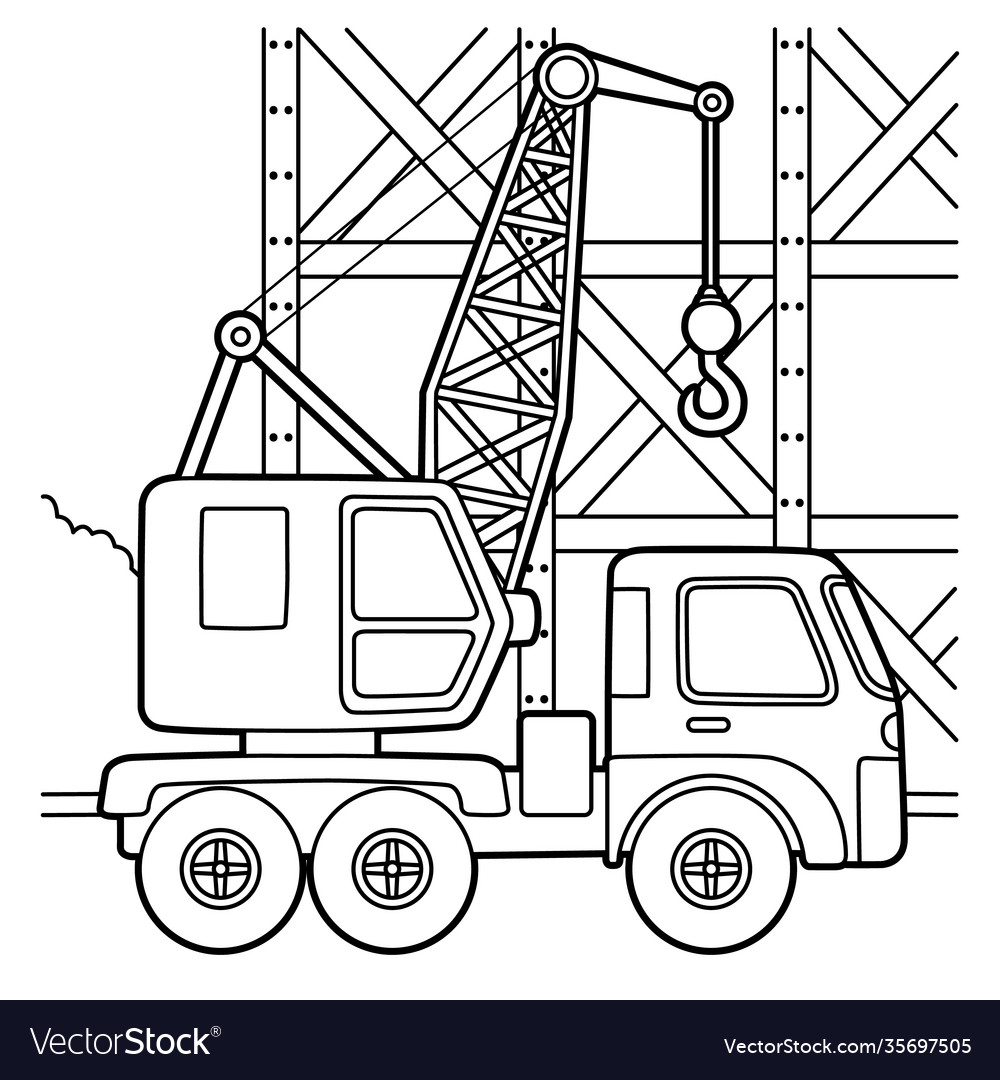 Crane coloring page royalty free vector image