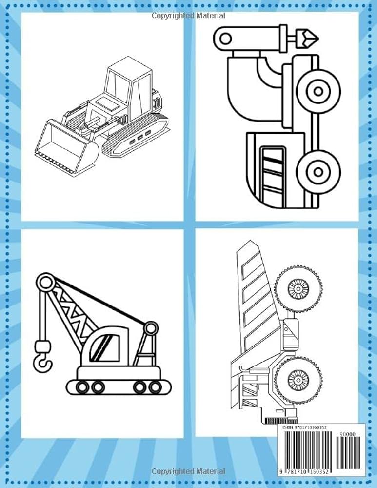 Construction truck coloring book toddlers coloring pages with dump trucks diggers cranes tractors and more preschool learning colors activity book for kids ages