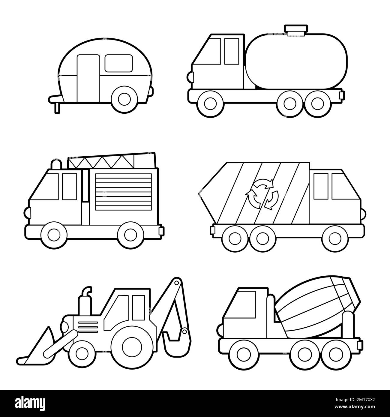 Coloring page garbage truck hi