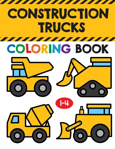 Construction trucks coloring book fun coloring pages for toddler preschool kindergarten pictures are simple outlined with a heavy black line for ages