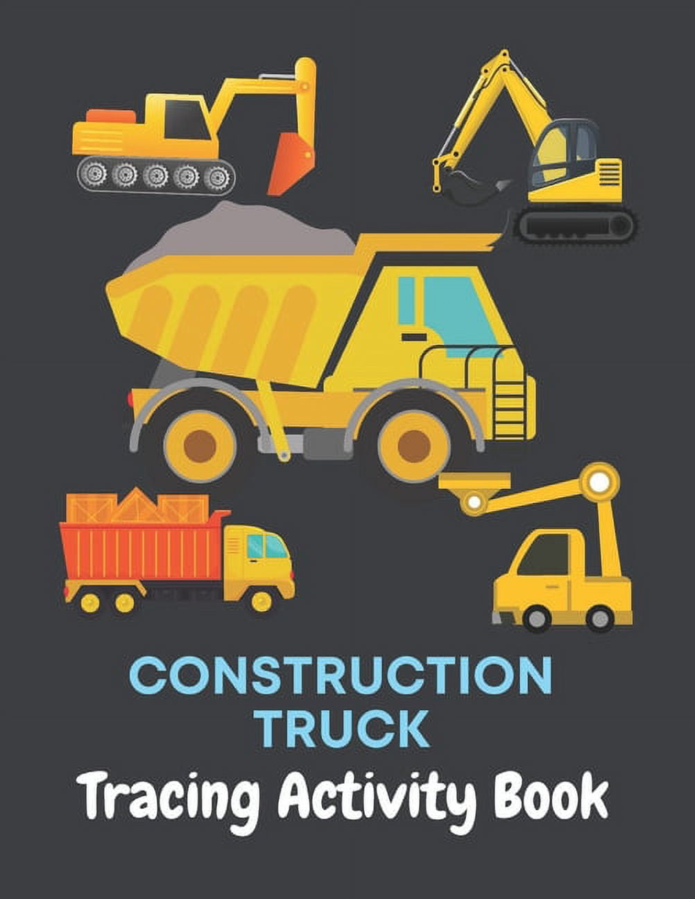 Construction truck tracing activity book activity book with cool construction truck for preschool kids and toddlers