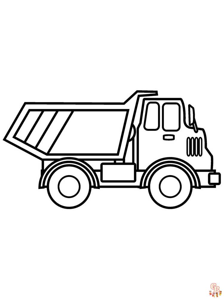 Best dump truck coloring pages easy