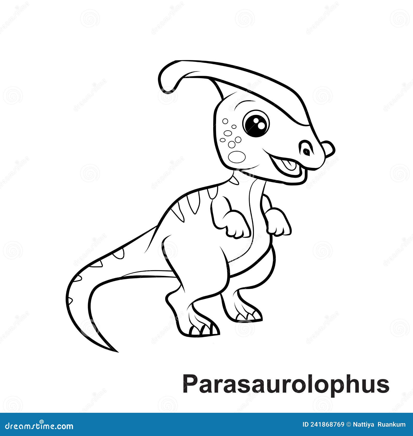 Dinosaur coloring page cute dinosaur coloring page stock vector