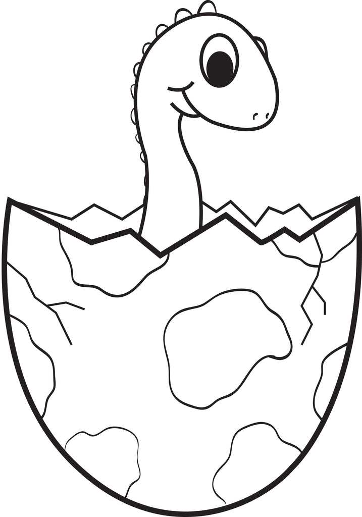 Printable cartoon baby dinosaur coloring page for kids â