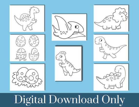 Cute dinosaur coloring pages adorable baby dinosaur printables for games activities and parties printable dinosaur pictures digital