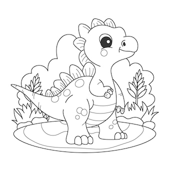 Dinosaur coloring pages preschool vectors illustrations for free download