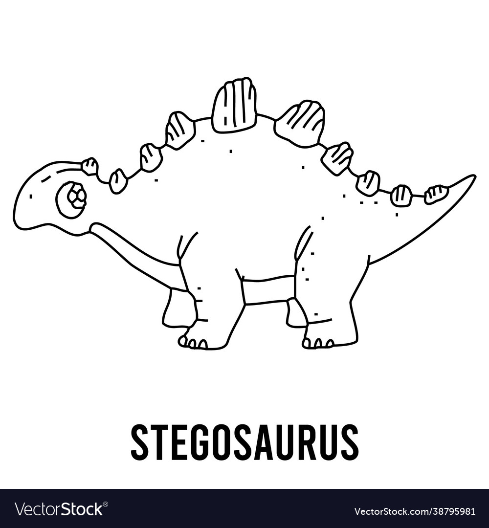 Dinosaur coloring page for preschool children vector image