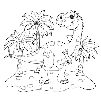 Dinosaur coloring pages preschool vectors illustrations for free download