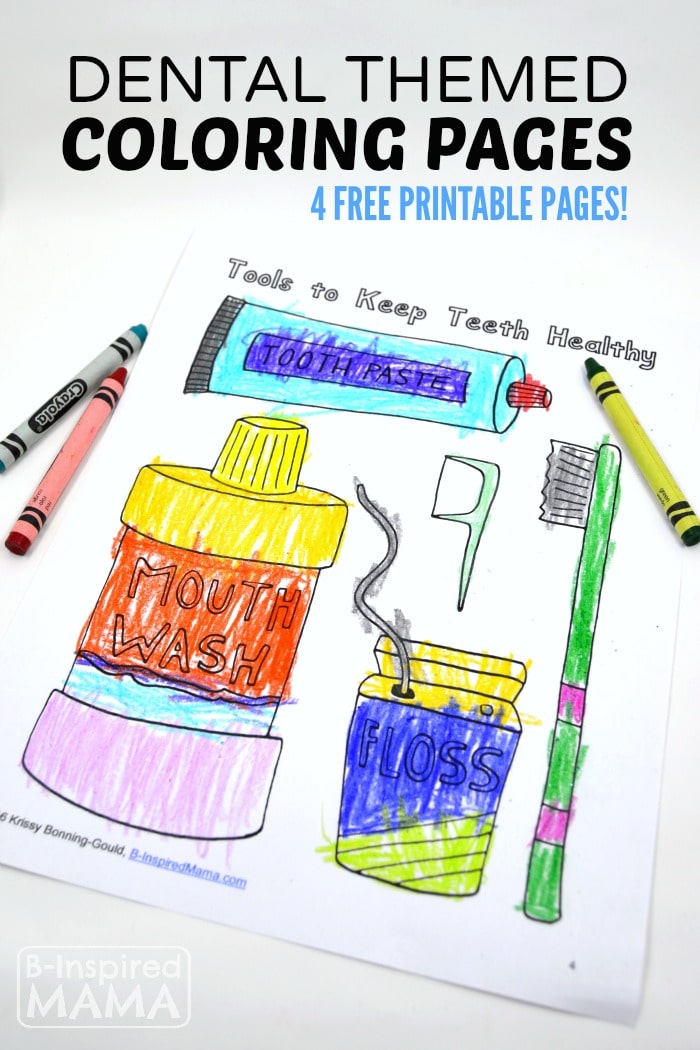 Free dental coloring pages for kids