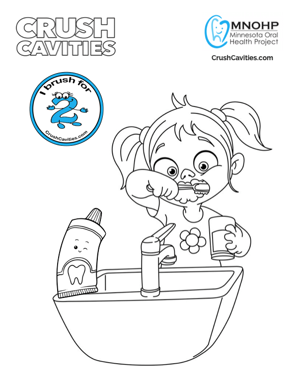 Coloring page brush your teeth