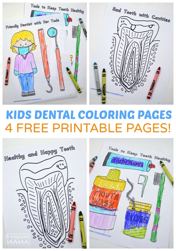 Free dental coloring pages for kids