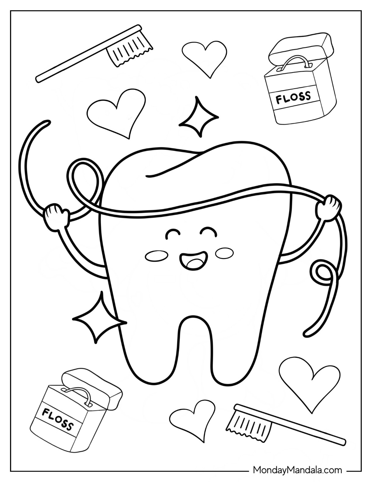 Dentist coloring pages free pdf printables