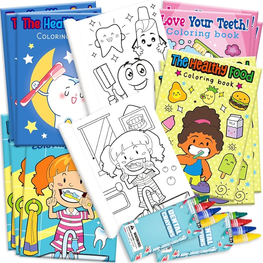 Artcreativity dental coloring book kit for kids