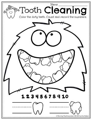 Dental health worksheets for preschool