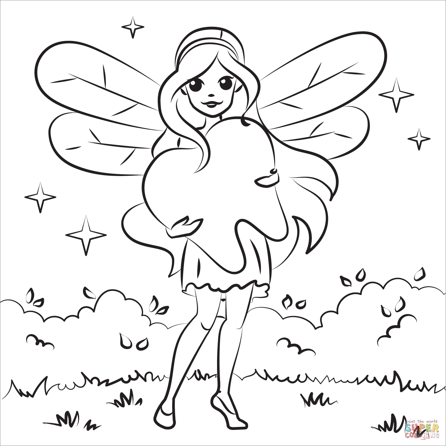 Tooth fairy coloring page free printable coloring pages