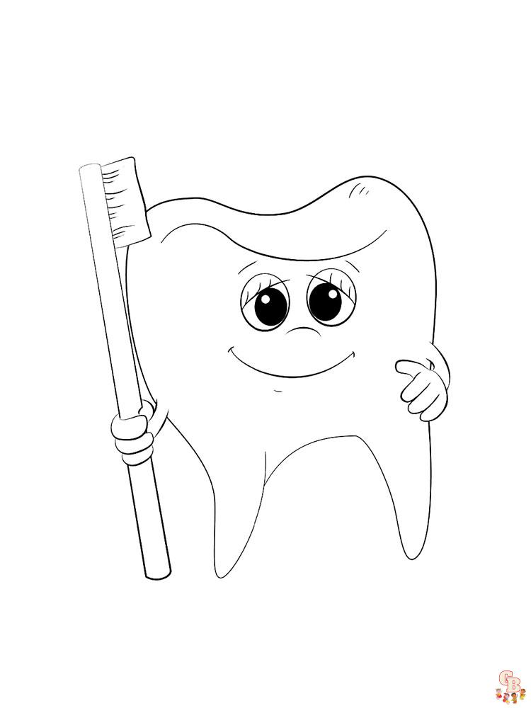 Tooth coloring pages for kids