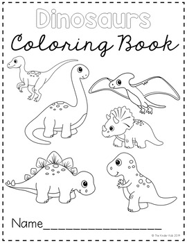 Dinosaur coloring pages by the kinder kids tpt