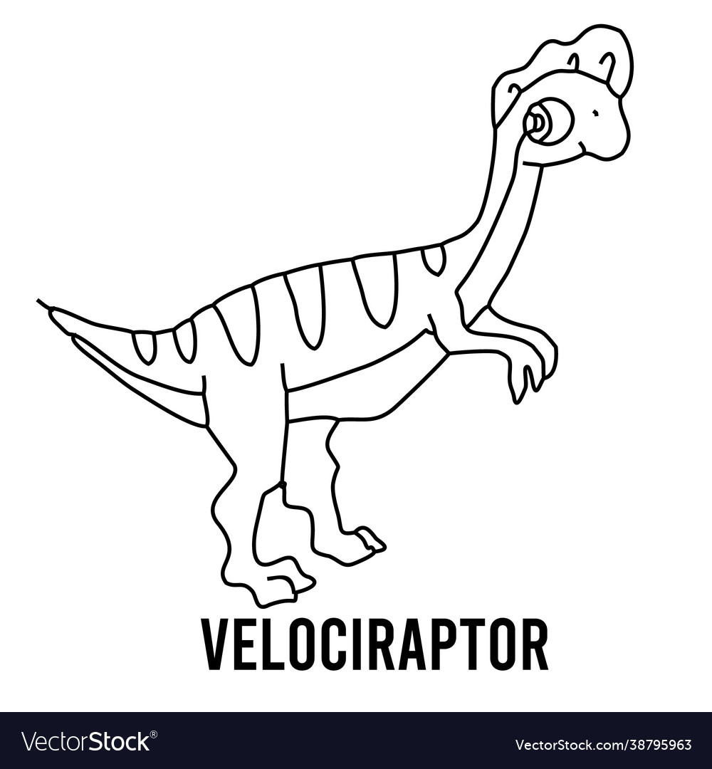 Dinosaur coloring page for preschool children vector image