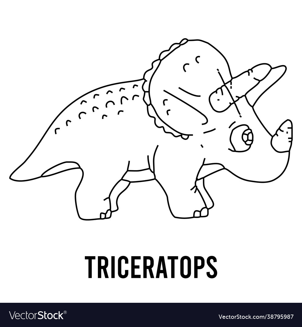 Dinosaur coloring page for preschool children vector image