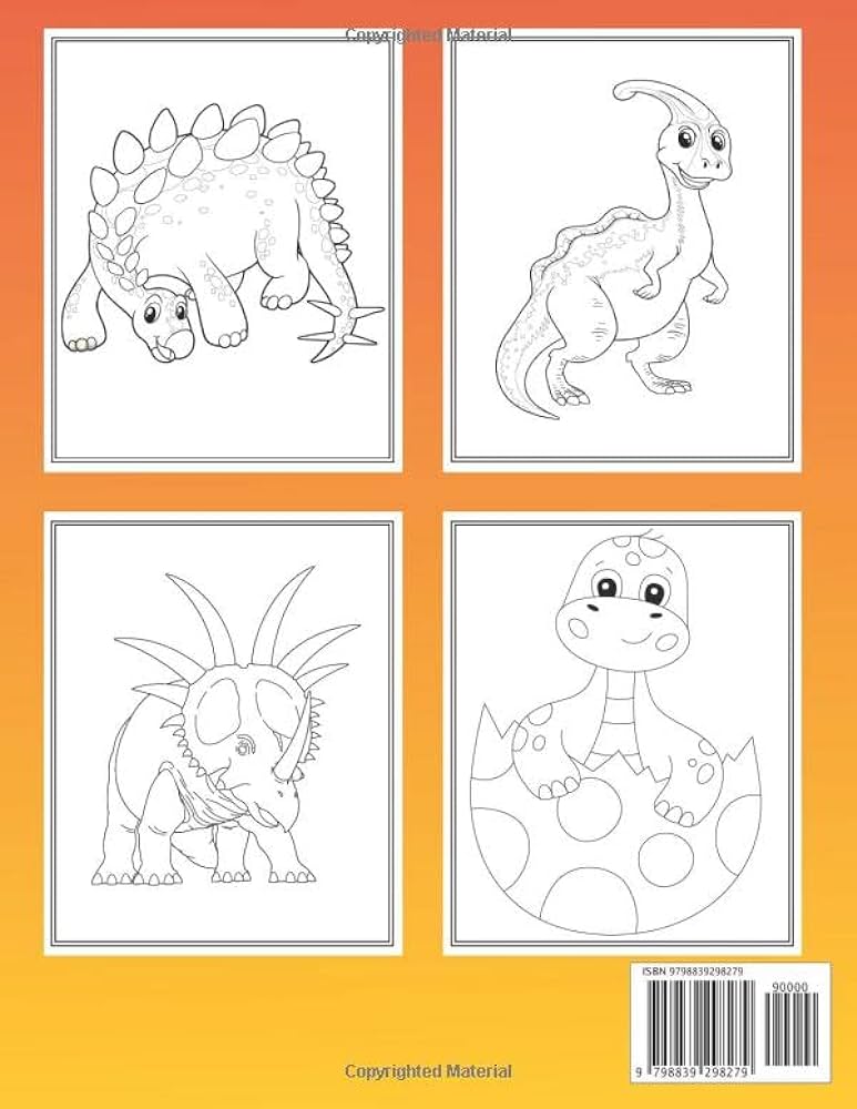 Dinosaurs coloring book awesome coloring pages for kids preschool children ages