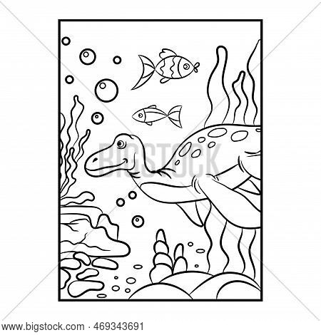 Dinosaur coloring vector photo free trial bigstock