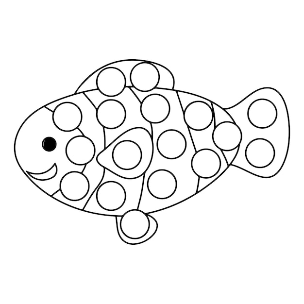 Fish Dot Art coloring page  Free Printable Coloring Pages