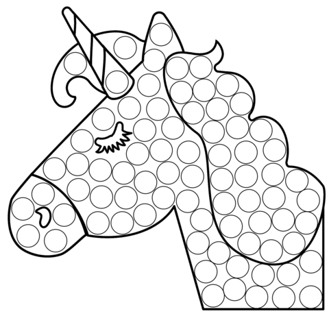 Unicorn dot art coloring page free printable coloring pages