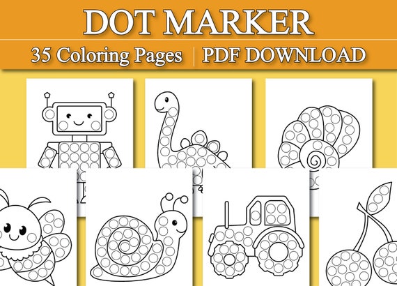 Kids coloring page dot marker coloring pages animal dot marker printables do a dot activity digital coloring pages