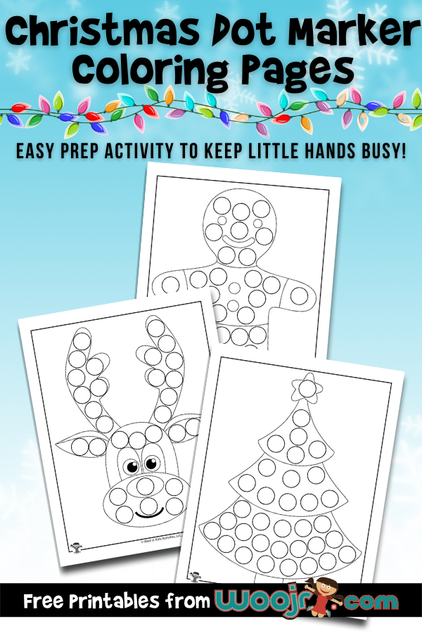 Christmas dot marker coloring pages woo jr kids activities childrens publishing