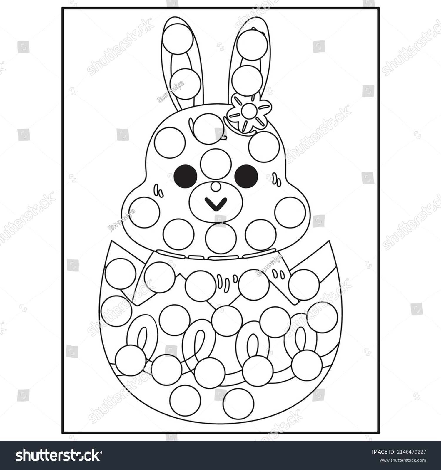 Easter dot marker coloring pages kids stock vector royalty free
