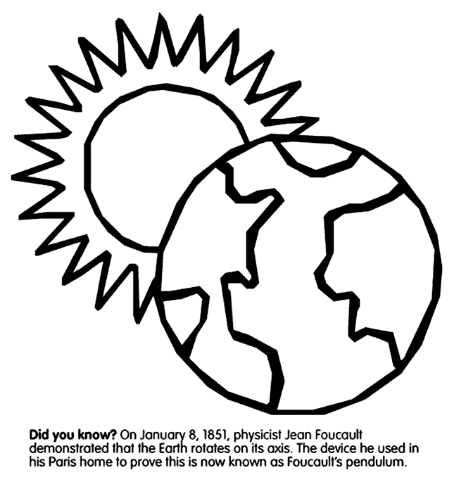 Earths rotation coloring page