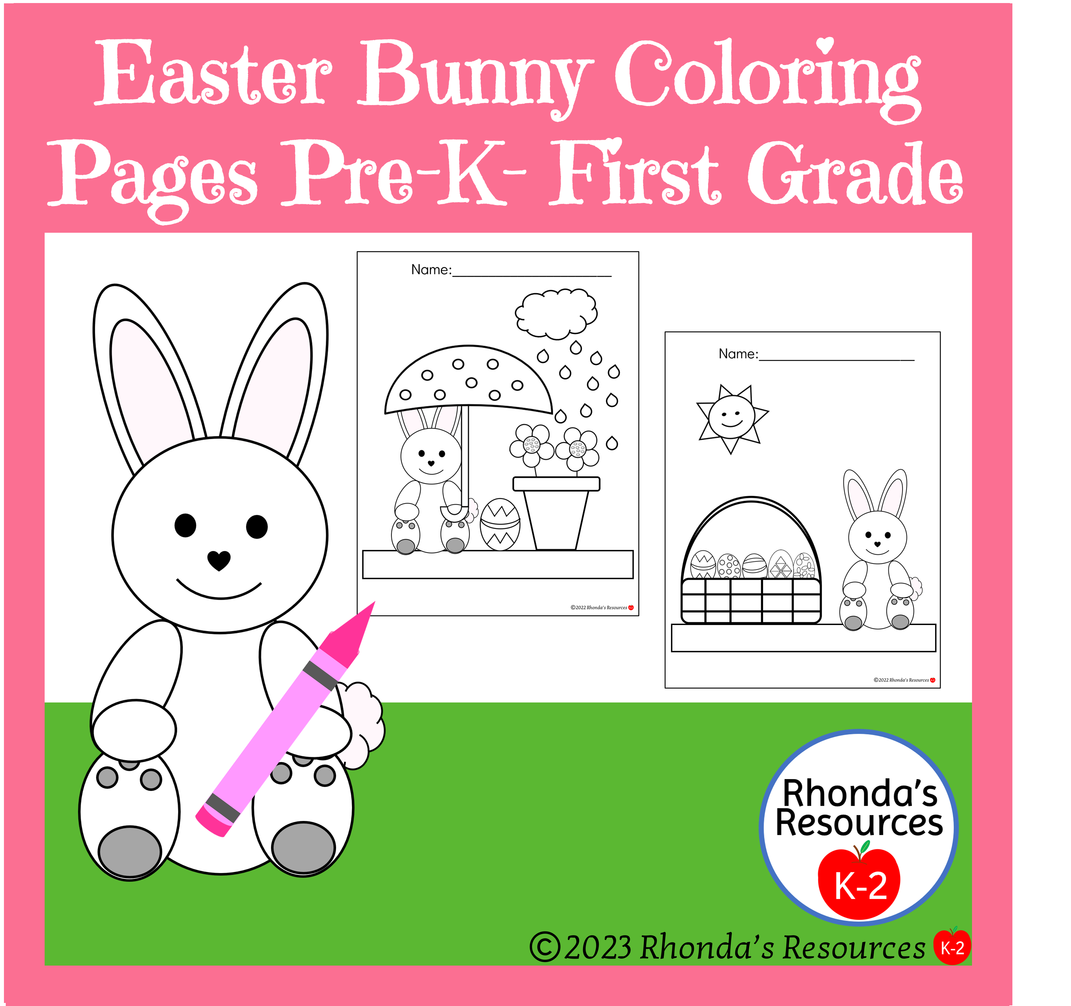 Easter bunny coloring pages pre